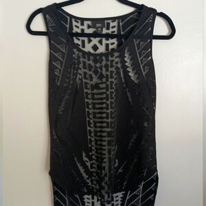 Sheer Black Tank Beach Cover Up